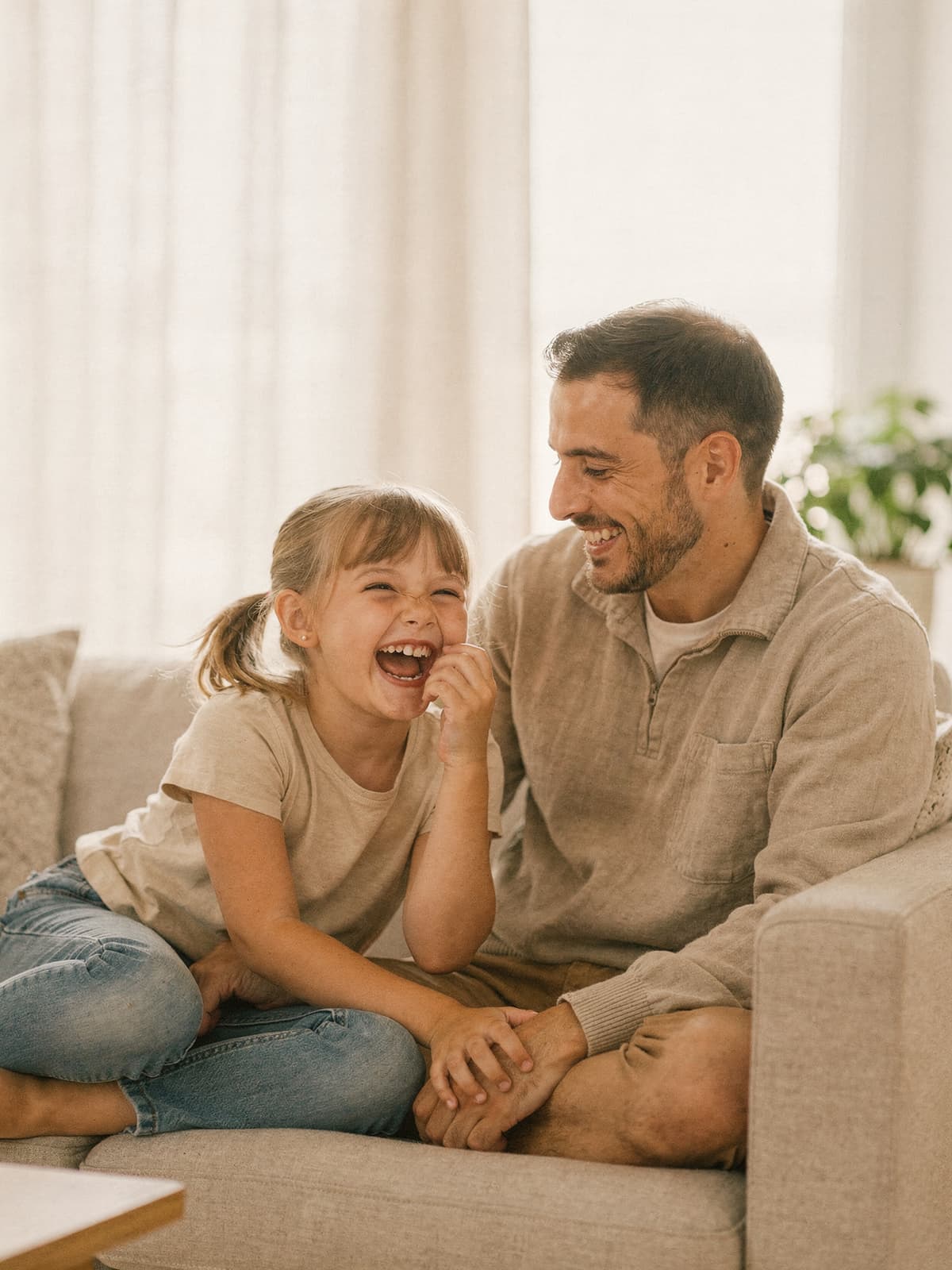 Parent and child sharing a healthy joyful moment